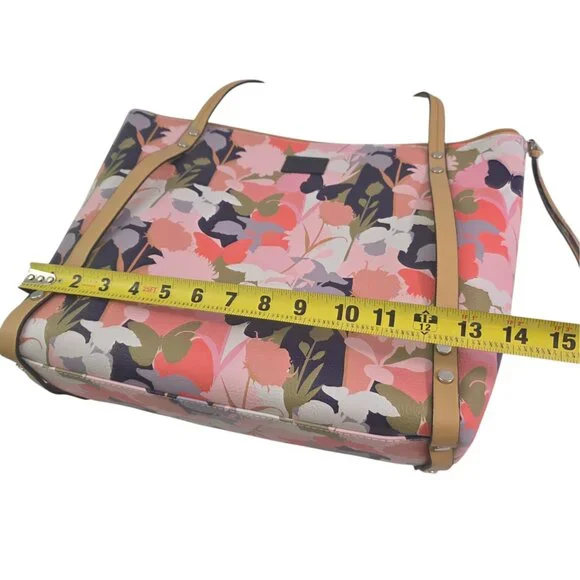 Tahari Mackenzie Vegan Leather Zipper Close Floral Butterfly Tote Bag Purse NWT - Picture 11 of 15